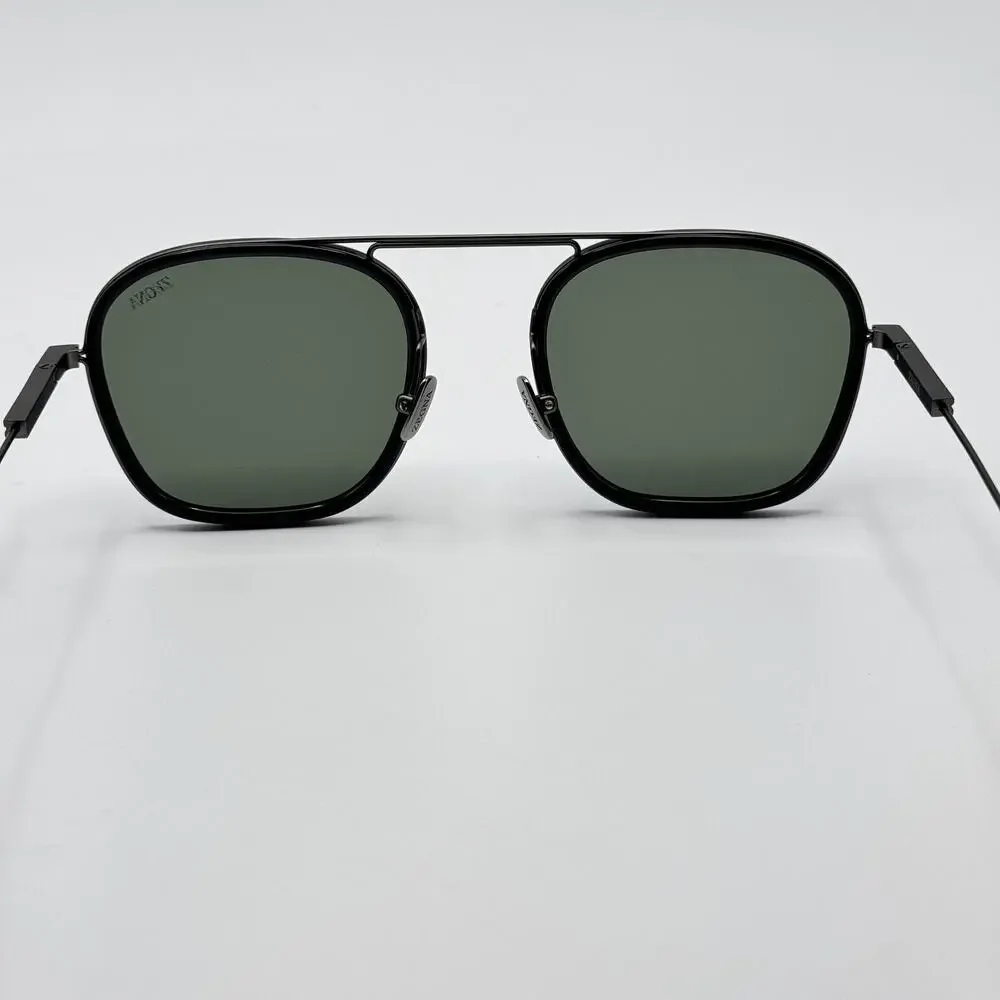 Ermenegildo Zegna Sunglasses EZ0306 20N Gray Square Frame Green Lens 51-20-145mm